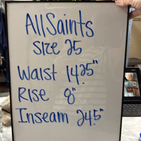 AllSaints Black Leather Cropped Pants Size 25 - Picture 9 of 11